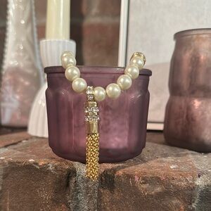 Henri Bendel Pearl and Gold Bracelet